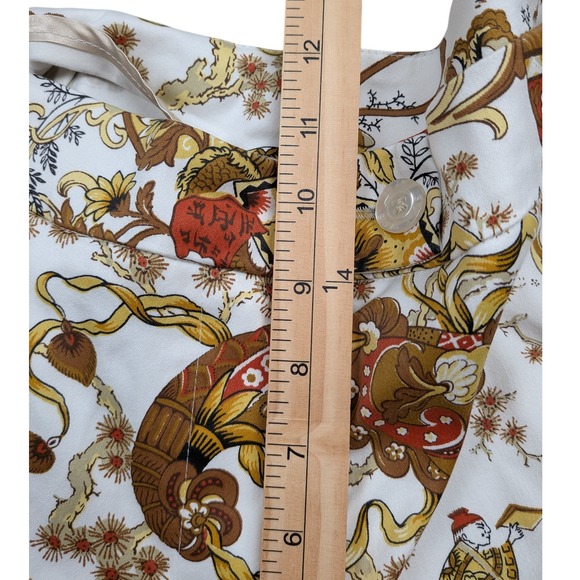 Signé Paris Women's French Designer Print Pants Capris Trousers Size 10 White - Picture 8 of 11